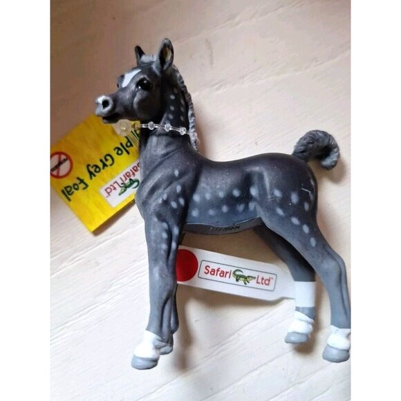 Safari Ltd Dapple Grey Arabian Foal Figure 3" W Tag 2307-29 Retired 1997 Vintage - Picture 10 of 12